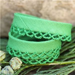 Bias Binding Christmas - Crochet Edge Green